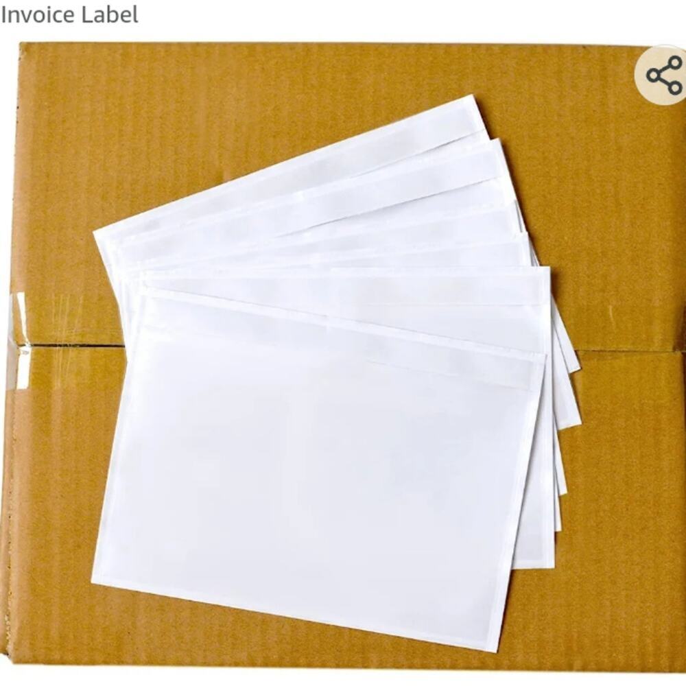 Clear Plastic Adhesive Packing Sleeve Mailing Shipping Labels 50pk - 7.5…